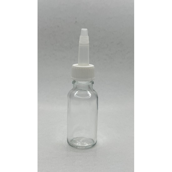 20 ml Şeffaf Cam Şişe Üstten Damlalıklı (Minare) Kapaklı