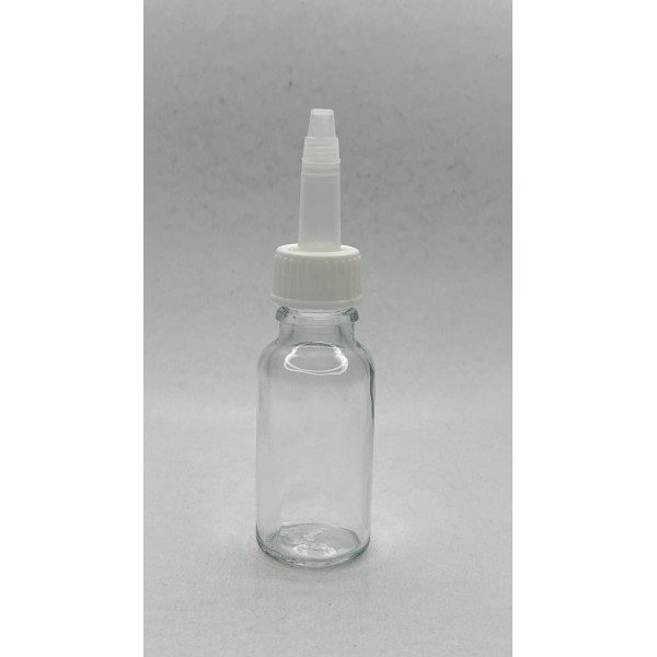20 ml Şeffaf Cam Şişe Üstten Damlalıklı (Minare) Kapaklı