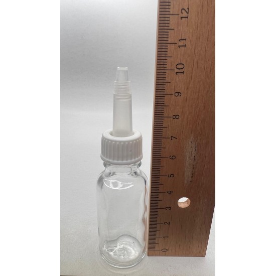 20 ml Şeffaf Cam Şişe Üstten Damlalıklı (Minare) Kapaklı