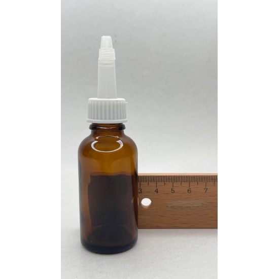 30 ml Kahverengi (Amber) Cam Şişe Üstten Damlalıklı (Minare) Kapaklı