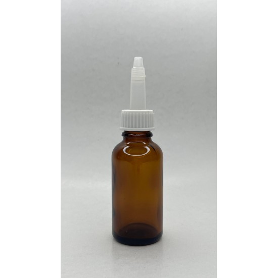 30 ml Kahverengi (Amber) Cam Şişe Üstten Damlalıklı (Minare) Kapaklı