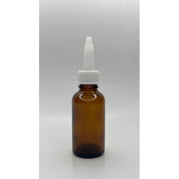 30 ml Kahverengi (Amber) Cam Şişe Üstten Damlalıklı (Minare) Kapaklı