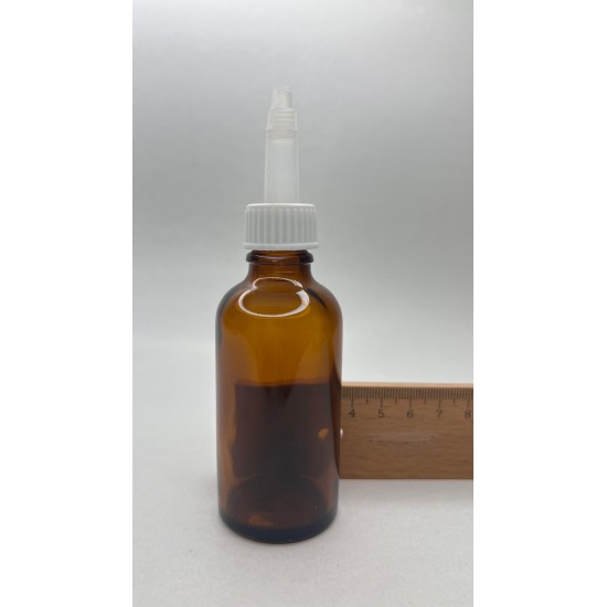 50 ml Kahverengi (Amber) Cam Şişe Üstten Damlalıklı (Minare) Kapaklı