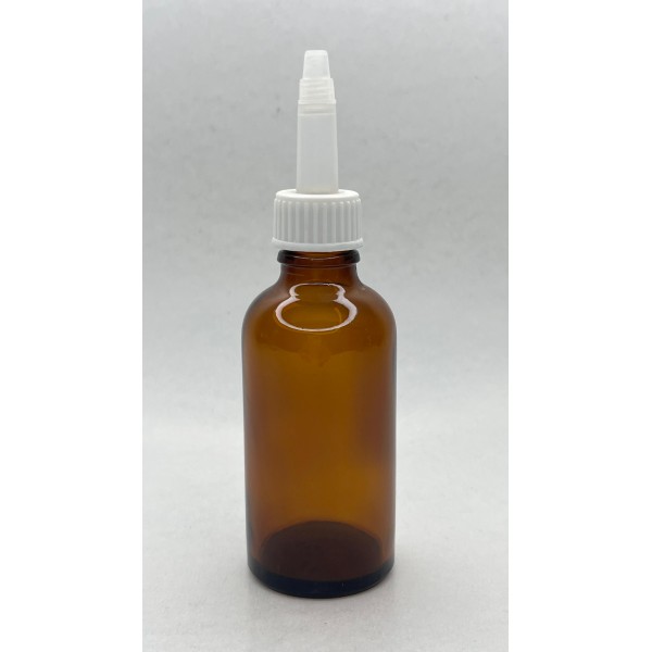 50 ml Kahverengi (Amber) Cam Şişe Üstten Damlalıklı (Minare) Kapaklı