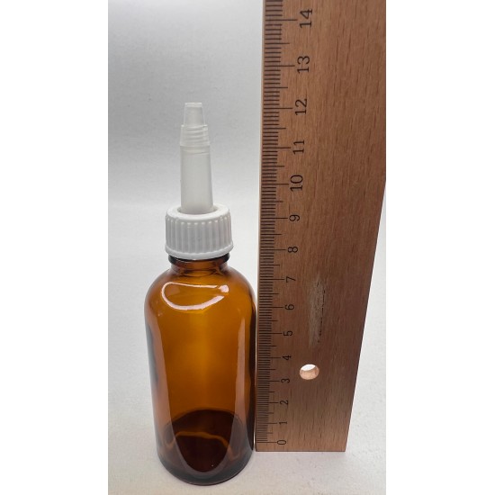 50 ml Kahverengi (Amber) Cam Şişe Üstten Damlalıklı (Minare) Kapaklı