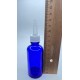 50 ml Mavi (Kobalt) Cam Şişe Üstten Damlalıklı (Minare) Kapaklı