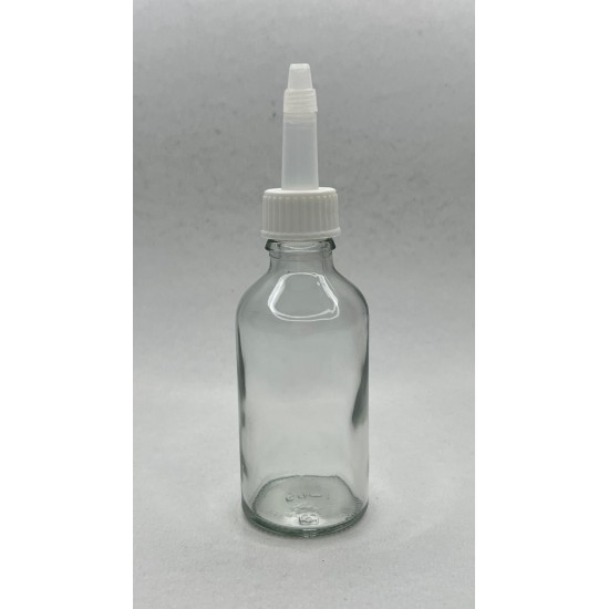50 ml Şeffaf Cam Şişe Üstten Damlalıklı (Minare) Kapaklı