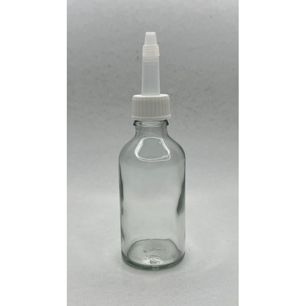 50 ml Şeffaf Cam Şişe Üstten Damlalıklı (Minare) Kapaklı