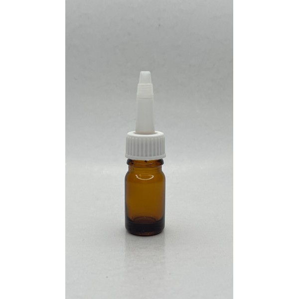 5 ml Kahverengi (Amber) Cam Şişe Üstten Damlalıklı (Minare) Kapaklı