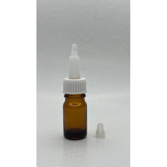 5 ml Kahverengi (Amber) Cam Şişe Üstten Damlalıklı (Minare) Kapaklı
