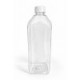 1000 ml (1 Litre) Şeffaf PET Detox Suyu Şişesi 38 mm Beyaz Kapaklı