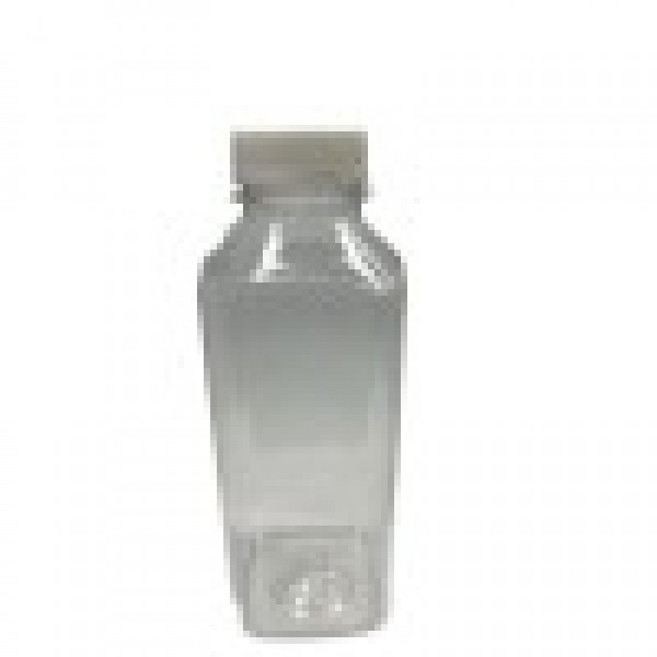 500 ml Şeffaf PET Detox Suyu ve İçecek Şişesi 38 mm Ağız Beyaz Kapaklı