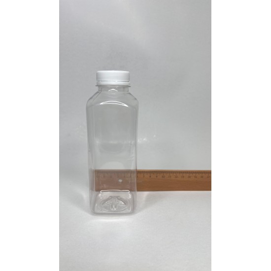500 ml Şeffaf PET Detox Suyu ve İçecek Şişesi 38 mm Ağız Beyaz Kapaklı
