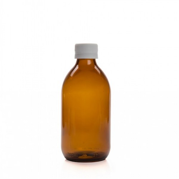 250 ml Kahverengi (Amber) Ecza Şişesi Kilitli Silikon Contalı Kapaklı