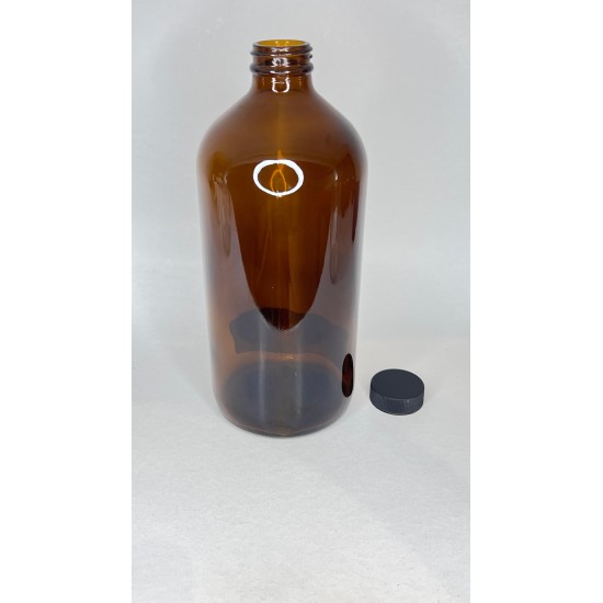 1000 ml (1 Litre) Kahverengi (Amber) Ecza Şişesi Kilitli Silikon Contalı Kapaklı