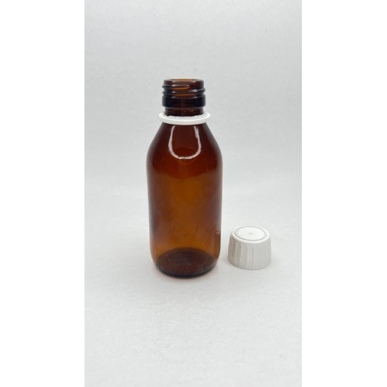 100 ml Kahverengi (Amber) Ecza Şişesi Kilitli Silikon Contalı Kapaklı