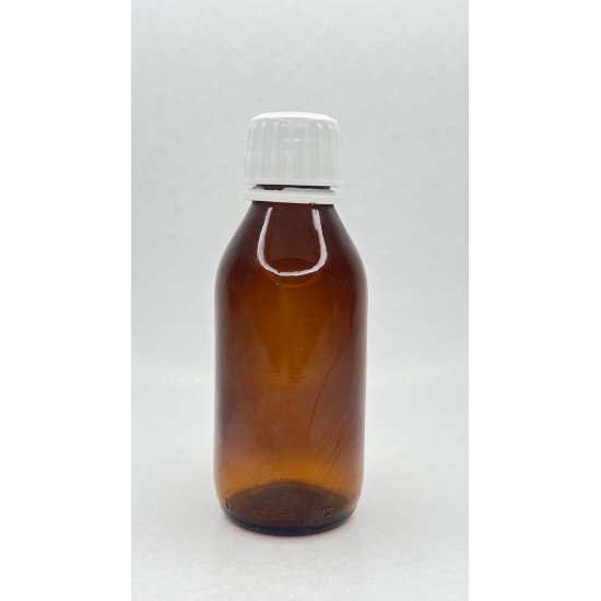100 ml Kahverengi (Amber) Ecza Şişesi Kilitli Silikon Contalı Kapaklı