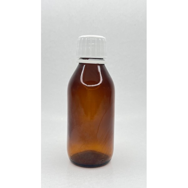 100 ml Kahverengi (Amber) Ecza Şişesi Kilitli Silikon Contalı Kapaklı