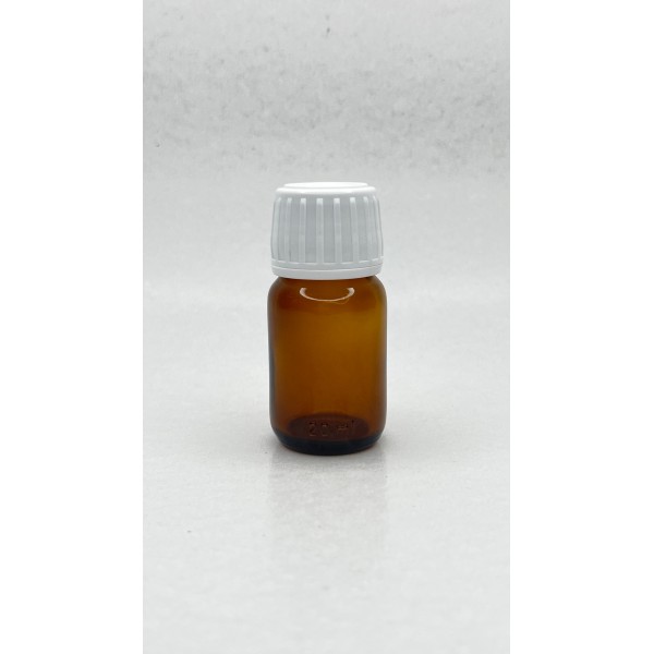 20 ml Kahverengi (Amber) Ecza Şişesi Kilitli Silikon Contalı Kapaklı