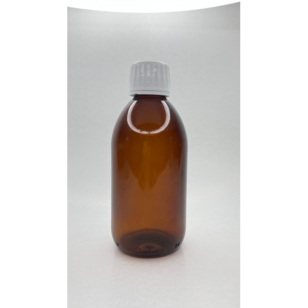 250 ml Kahverengi (Amber) Ecza Şişesi Kilitli Silikon Contalı Kapaklı