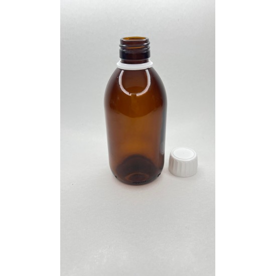 250 ml Kahverengi (Amber) Ecza Şişesi Kilitli Silikon Contalı Kapaklı