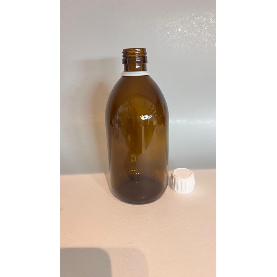 500 ml Kahverengi (Amber) Ecza Şişesi Kilitli Silikon Contalı Kapaklı