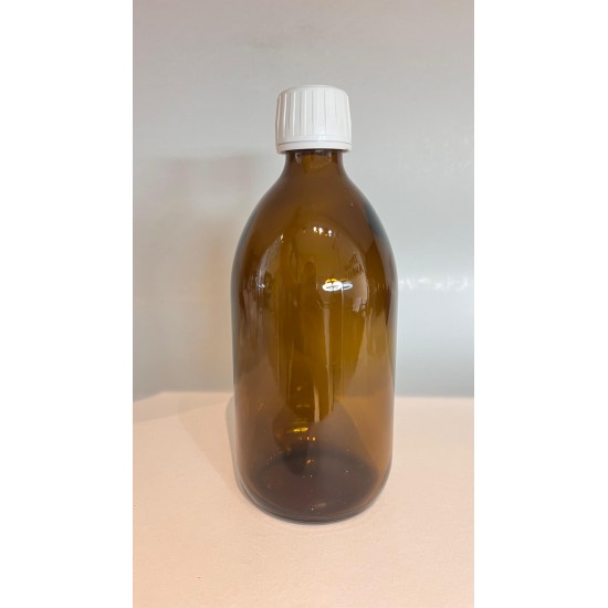 500 ml Kahverengi (Amber) Ecza Şişesi Kilitli Silikon Contalı Kapaklı