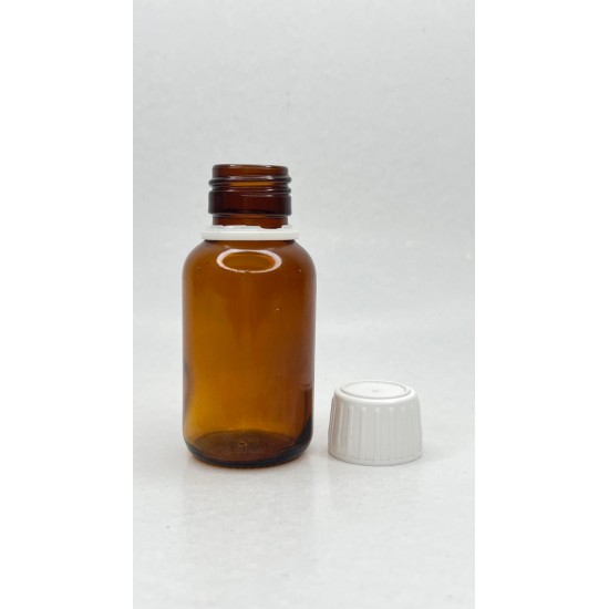 50 ml Kahverengi (Amber) Ecza Şişesi Kilitli Silikon Contalı Kapaklı