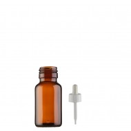 30 ml Kahverengi (Amber) Ecza Şişesi LDK (Lastikli Dereceli Damlalıklı Kapaklı)