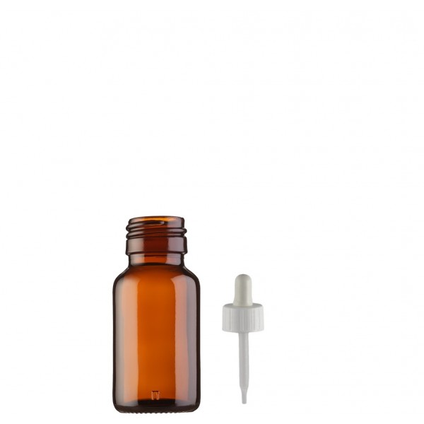30 ml Kahverengi (Amber) Ecza Şişesi LDK (Lastikli Dereceli Damlalıklı Kapaklı)
