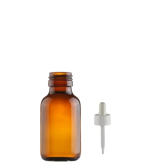 50 ml Kahverengi (Amber) Ecza Şişesi LDK (Lastikli Dereceli Damlalıklı Kapaklı)