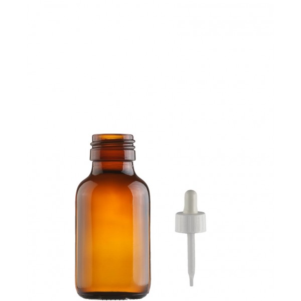50 ml Kahverengi (Amber) Ecza Şişesi LDK (Lastikli Dereceli Damlalıklı Kapaklı)