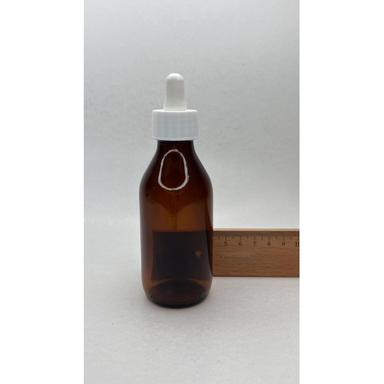 100 ml Kahverengi (Amber) Ecza Şişesi LDK (Lastikli Dereceli Damlalıklı Kapaklı)