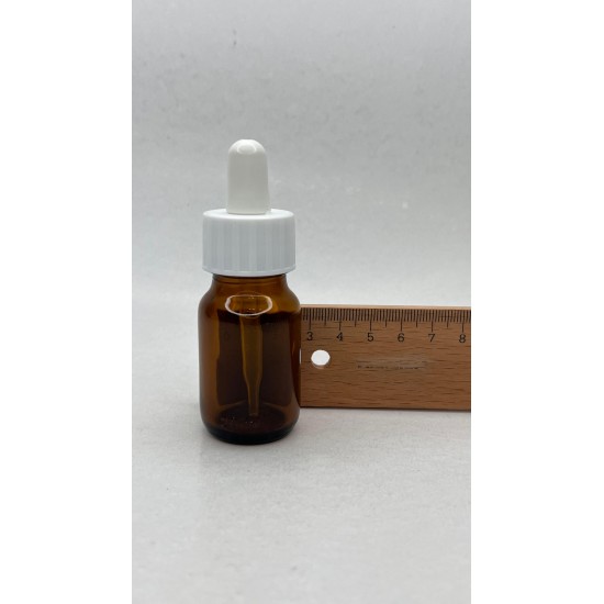 20 ml Kahverengi (Amber) Ecza Şişesi LDK (Lastikli Dereceli Damlalıklı Kapaklı)