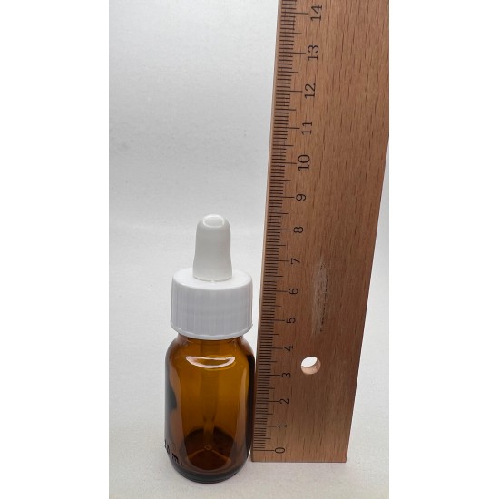 20 ml Kahverengi (Amber) Ecza Şişesi LDK (Lastikli Dereceli Damlalıklı Kapaklı)