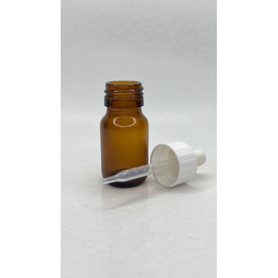 20 ml Kahverengi (Amber) Ecza Şişesi LDK (Lastikli Dereceli Damlalıklı Kapaklı)