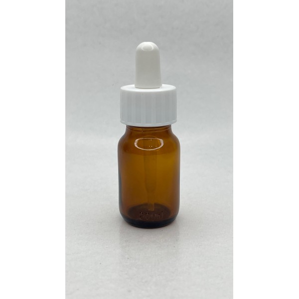 20 ml Kahverengi (Amber) Ecza Şişesi LDK (Lastikli Dereceli Damlalıklı Kapaklı)