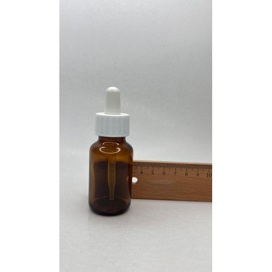 30 ml Kahverengi (Amber) Ecza Şişesi LDK (Lastikli Dereceli Damlalıklı Kapaklı)