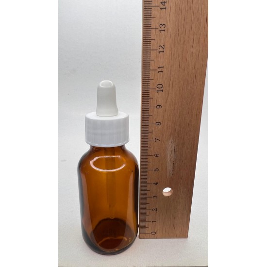 50 ml Kahverengi (Amber) Ecza Şişesi LDK (Lastikli Dereceli Damlalıklı Kapaklı)