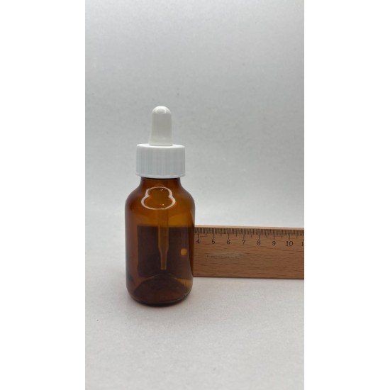 50 ml Kahverengi (Amber) Ecza Şişesi LDK (Lastikli Dereceli Damlalıklı Kapaklı)