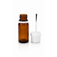 10 ml Kahverengi (Amber) Cam Şişe Beyaz Fırçalı Kapaklı