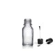 10 ml Şeffaf Cam Şişe Siyah Fırçalı Kapaklı