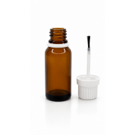 20 ml Kahverengi (Amber) Cam Şişe Siyah Fırçalı Kapaklı