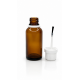 30 ml Kahverengi (Amber) Cam Şişe Beyaz Fırçalı Kapaklı