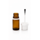 5 ml Kahverengi (Amber) Cam Şişe Beyaz Fırçalı Kapaklı