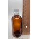 100 ml Kahverengi (Amber) Cam Şişe Beyaz Fırçalı Kapaklı