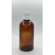 100 ml Kahverengi (Amber) Cam Şişe Beyaz Fırçalı Kapaklı