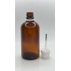 100 ml Kahverengi (Amber) Cam Şişe Beyaz Fırçalı Kapaklı
