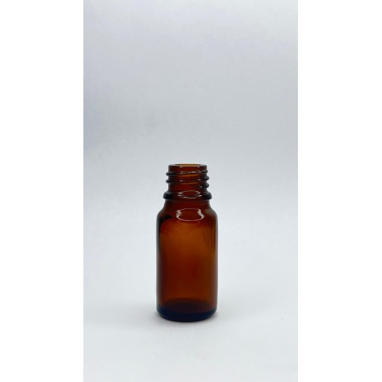 10 ml Kahverengi (Amber) Cam Şişe Beyaz Fırçalı Kapaklı