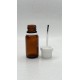 10 ml Kahverengi (Amber) Cam Şişe Beyaz Fırçalı Kapaklı